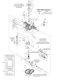 Transmission Diagram and Parts List for XT1-GT50KH (14BQA3CQ010)(2021) Cub Cadet Lawn Tractor